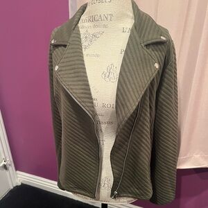 Stylish Olive Green Women's Leather Jacket